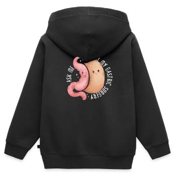 Gastrectomie à la manche Gastrectomie à la manche - Sweat Premium à capuche zippé enfant bio - noir - Dos - AI Model Kid Male (0cm)