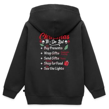 Chritma's To-Do List - Kids Premium Organic Zip-up Hoodie - black - Back - AI Model Kid Male (0cm)
