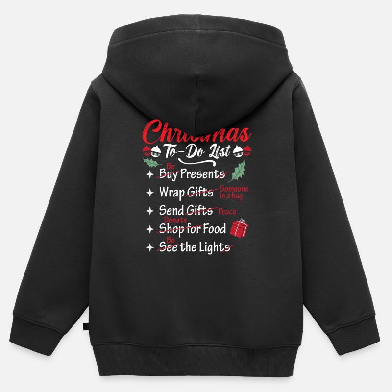 Liste des choses à faire de Chritma - Sweat Premium à capuche zippé enfant bio - noir