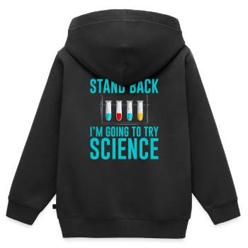 Reculez Je vais essayer Science 2 - Sweat Premium à capuche zippé enfant bio - noir - Dos - AI Model Kid Male (0cm)