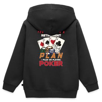 Poker Casino Poker Player Gambling Roulette Gift - Kids Premium Organic Zip-up Hoodie - black - Back - AI Model Kid Male (0cm)