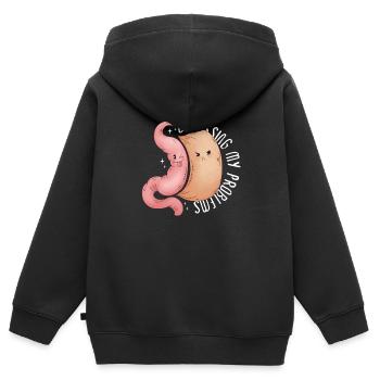 Gastrectomie à la manche Gastrectomie à la manche - Sweat Premium à capuche zippé enfant bio - noir - Dos - AI Model Kid Male (0cm)