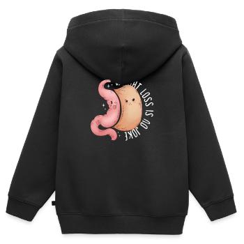 Gastrectomie à la manche Gastrectomie à la manche - Sweat Premium à capuche zippé enfant bio - noir - Dos - AI Model Kid Male (0cm)