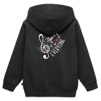 Professeur de musique Professeur de musique Professeur de musique - Sweat Premium à capuche zippé enfant bio - noir - Dos - AI Model Kid Male (0cm)