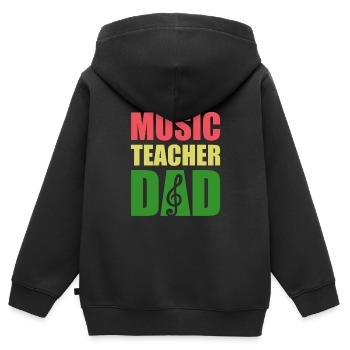 Professeur de musique Professeur de musique Professeur de musique - Sweat Premium à capuche zippé enfant bio - noir - Dos - AI Model Kid Male (0cm)