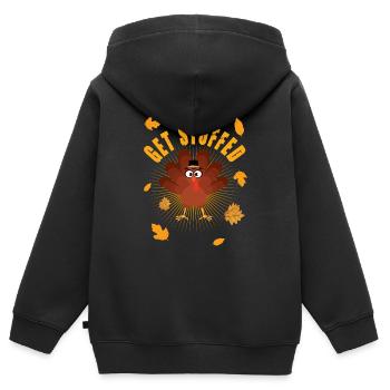 Get Stuffed für die Familie Männer Frauen und - Kinder Premium Organic Zip Hoodie - Schwarz - Hinten - AI Model Kid Male (0cm)