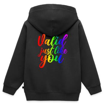 Valid Just Like You 4 - Kinder Premium Organic Zip Hoodie - Schwarz - Hinten - AI Model Kid Male (0cm)