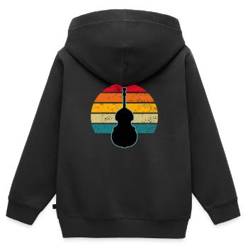 Kontrabass - Kinder Premium Organic Zip Hoodie - Schwarz - Hinten - AI Model Kid Male (0cm)