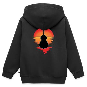 Kontrabass - Kinder Premium Organic Zip Hoodie - Schwarz - Hinten - AI Model Kid Male (0cm)