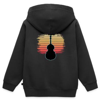 Kontrabass - Kinder Premium Organic Zip Hoodie - Schwarz - Hinten - AI Model Kid Male (0cm)