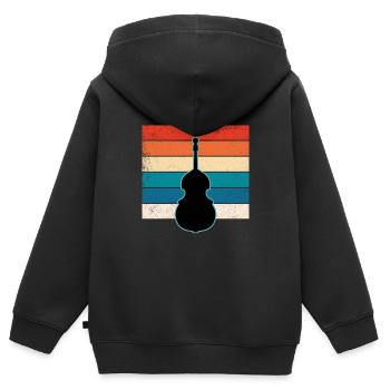 Kontrabass - Kinder Premium Organic Zip Hoodie - Schwarz - Hinten - AI Model Kid Male (0cm)