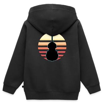 Kontrabass - Kinder Premium Organic Zip Hoodie - Schwarz - Hinten - AI Model Kid Male (0cm)