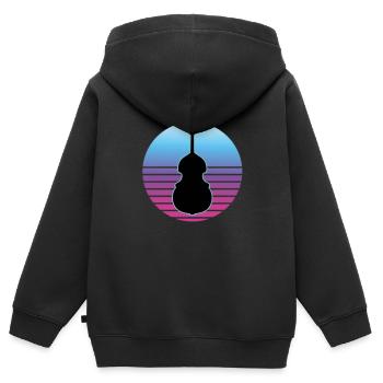 Kontrabass - Kinder Premium Organic Zip Hoodie - Schwarz - Hinten - AI Model Kid Male (0cm)
