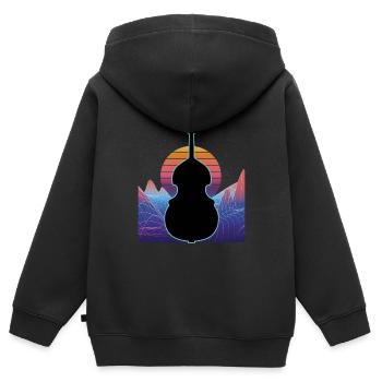 Kontrabass - Kinder Premium Organic Zip Hoodie - Schwarz - Hinten - AI Model Kid Male (0cm)