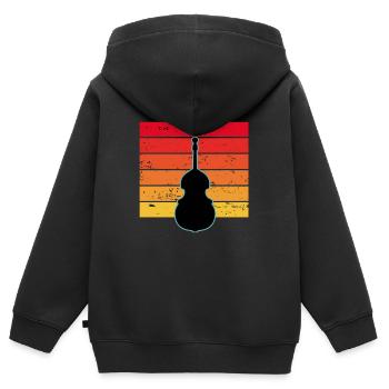 Kontrabass - Kinder Premium Organic Zip Hoodie - Schwarz - Hinten - AI Model Kid Male (0cm)
