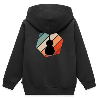 Kontrabass - Kinder Premium Organic Zip Hoodie - Schwarz - Hinten - AI Model Kid Male (0cm)