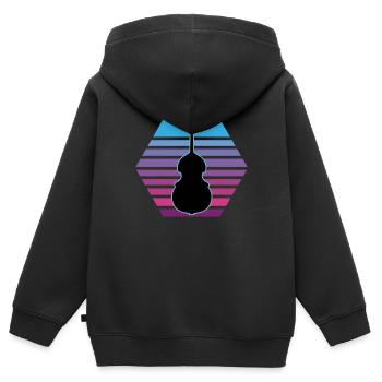 Kontrabass - Kinder Premium Organic Zip Hoodie - Schwarz - Hinten - AI Model Kid Male (0cm)