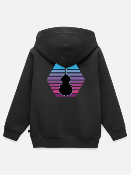 Kontrabass - Kinder Premium Organic Zip Hoodie - Schwarz