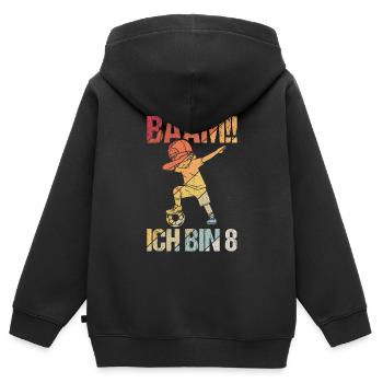 BÄÄM Ich bin 8 Dabbing Geburtstagsshirt 8 Jahre Ju - Kinder Premium Organic Zip Hoodie - Schwarz - Hinten - AI Model Kid Male (0cm)