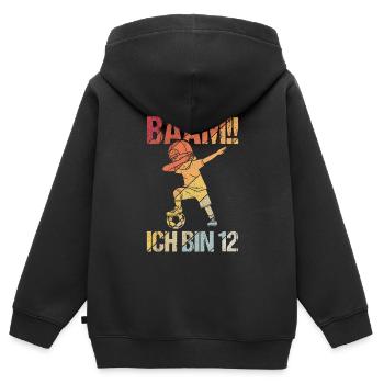 BÄÄM Ich bin 12 Dabbing Geburtstagsshirt 12 Jahre - Kinder Premium Organic Zip Hoodie - Schwarz - Hinten - AI Model Kid Male (0cm)