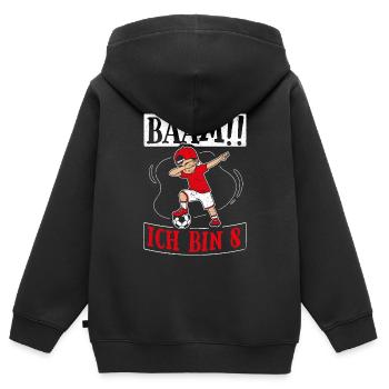 BÄÄM Ich bin 8 Dabbing Geburtstagsshirt 8 Jahre Ju - Kinder Premium Organic Zip Hoodie - Schwarz - Hinten - AI Model Kid Male (0cm)