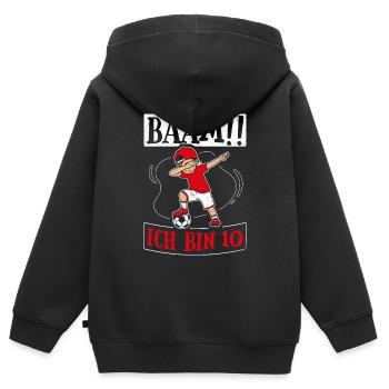 BÄÄM Ich bin 10 Dabbing Geburtstagsshirt 10 Jahre - Kinder Premium Organic Zip Hoodie - Schwarz - Hinten - AI Model Kid Male (0cm)