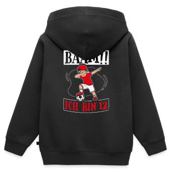 BÄÄM Ich bin 12 Dabbing Geburtstagsshirt 12 Jahre - Kinder Premium Organic Zip Hoodie - Schwarz - Hinten - AI Model Kid Male (0cm)
