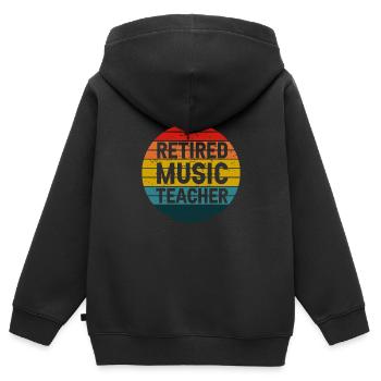 Professeur de musique Professeur de musique Professeur de musique - Sweat Premium à capuche zippé enfant bio - noir - Dos - AI Model Kid Male (0cm)