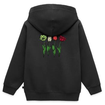 Tulipes Tulipes - Sweat Premium à capuche zippé enfant bio - noir - Dos - AI Model Kid Male (0cm)