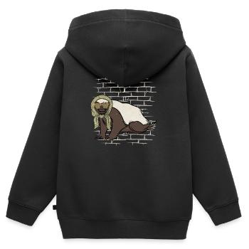 Honey Badger Ratel Lunettes de soleil avec foulard - Sweat Premium à capuche zippé enfant bio - noir - Dos - AI Model Kid Male (0cm)