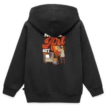 Artiste Peinture Peintre Art Couleur Art Professeur - Sweat Premium à capuche zippé enfant bio - noir - Dos - AI Model Kid Male (0cm)