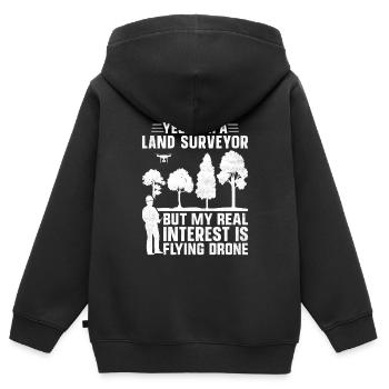 Vermessungsingenieur Baugewerbe Landvermesser Gesc - Kinder Premium Organic Zip Hoodie - Schwarz - Hinten - AI Model Kid Male (0cm)