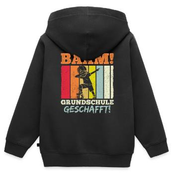 BÄÄM Grundschule Geschafft Absolvent Abschluss 202 - Kinder Premium Organic Zip Hoodie - Schwarz - Hinten - AI Model Kid Male (0cm)