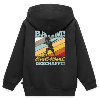 BÄÄM Grundschule Geschafft Absolvent Abschluss 202 - Kinder Premium Organic Zip Hoodie - Schwarz - Hinten - AI Model Kid Male (0cm)