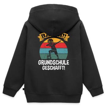 BÄÄM Grundschule Geschafft Absolvent Abschluss 202 - Kinder Premium Organic Zip Hoodie - Schwarz - Hinten - AI Model Kid Male (0cm)