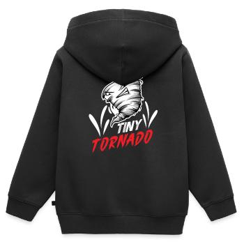 Météorologie-kindertornado-sturm, Der Sturm-fan - Sweat Premium à capuche zippé enfant bio - noir - Dos - AI Model Kid Male (0cm)