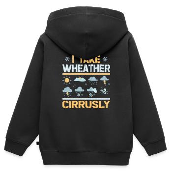 Drôle de météorologie météorologue amant météo - Sweat Premium à capuche zippé enfant bio - noir - Dos - AI Model Kid Male (0cm)