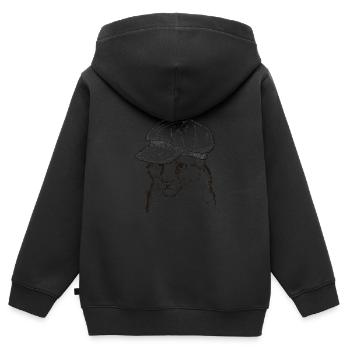 Luchs - Kinder Premium Organic Zip Hoodie - Schwarz - Hinten - AI Model Kid Male (0cm)