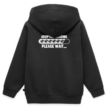 Lustige Adoptions-adoptions-tagesgeschenke - Kinder Premium Organic Zip Hoodie - Schwarz - Hinten - AI Model Kid Male (0cm)