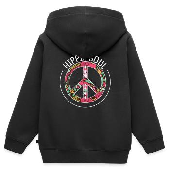 hippie seele - Kinder Premium Organic Zip Hoodie - Schwarz - Hinten - AI Model Kid Male (0cm)