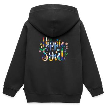 hippie seele - Kinder Premium Organic Zip Hoodie - Schwarz - Hinten - AI Model Kid Male (0cm)
