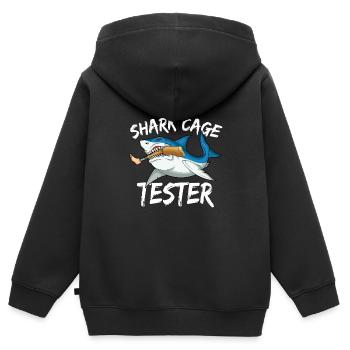 Leg surgery wheelchair lost leg - Kids Premium Organic Zip-up Hoodie - black - Back - AI Model Kid Male (0cm)