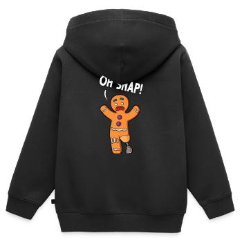 Leg surgery wheelchair lost leg - Kids Premium Organic Zip-up Hoodie - black - Back - AI Model Kid Male (0cm)