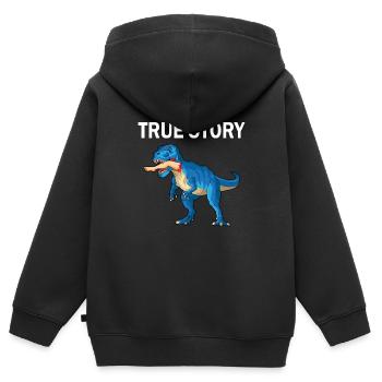 Leg surgery wheelchair lost leg - Kids Premium Organic Zip-up Hoodie - black - Back - AI Model Kid Male (0cm)