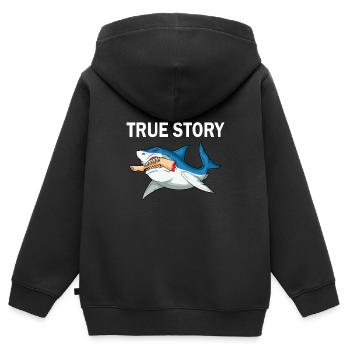Leg surgery wheelchair lost leg - Kids Premium Organic Zip-up Hoodie - black - Back - AI Model Kid Male (0cm)