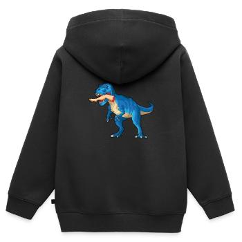Leg surgery wheelchair lost leg - Kids Premium Organic Zip-up Hoodie - black - Back - AI Model Kid Male (0cm)