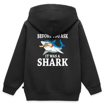 Leg surgery wheelchair lost leg - Kids Premium Organic Zip-up Hoodie - black - Back - AI Model Kid Male (0cm)