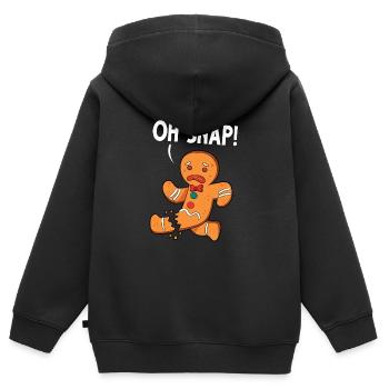 Leg surgery wheelchair lost leg - Kids Premium Organic Zip-up Hoodie - black - Back - AI Model Kid Male (0cm)