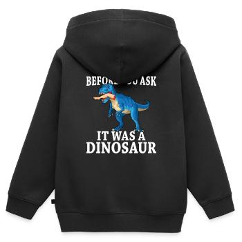 Leg surgery wheelchair lost leg - Kids Premium Organic Zip-up Hoodie - black - Back - AI Model Kid Male (0cm)