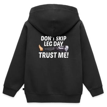 Leg surgery wheelchair lost leg - Kids Premium Organic Zip-up Hoodie - black - Back - AI Model Kid Male (0cm)